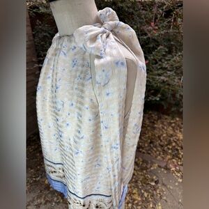 Ann Taylor Cream and Blue Halter Top